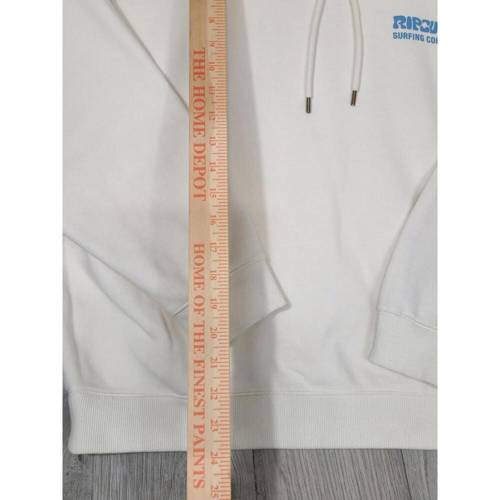 Rip Curl Surfing Company Sz M Bone White Pullover Hoodie EUC Puffy Type Logo #10 - Picture 2 of 6